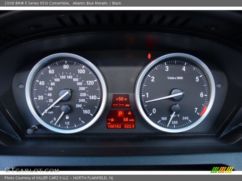 Atlantic Blue Metallic / Black 2008 BMW 6 Series 650i Convertible