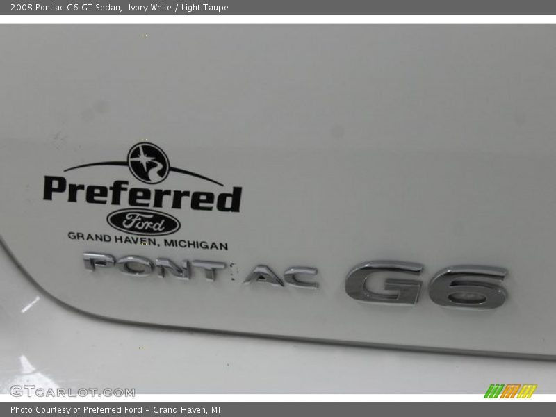 Ivory White / Light Taupe 2008 Pontiac G6 GT Sedan