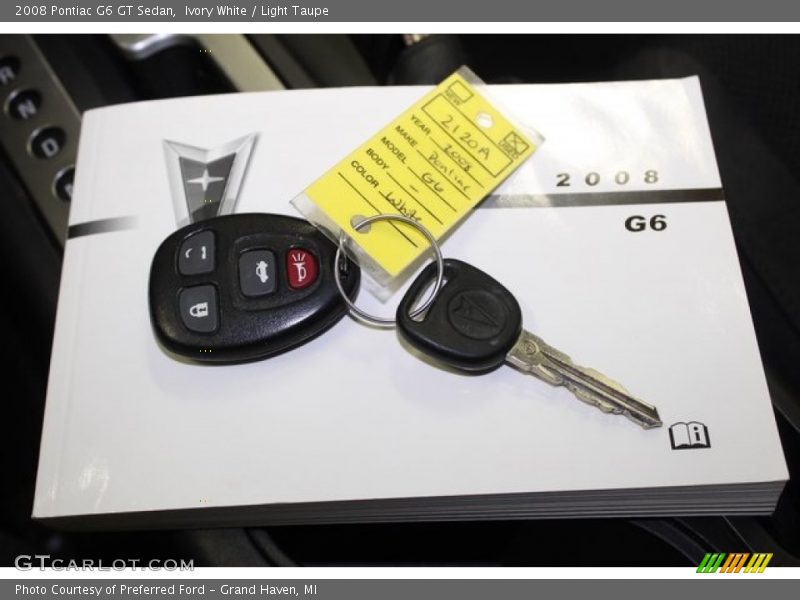 Ivory White / Light Taupe 2008 Pontiac G6 GT Sedan