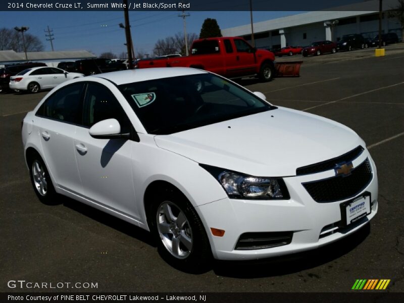 Summit White / Jet Black/Sport Red 2014 Chevrolet Cruze LT