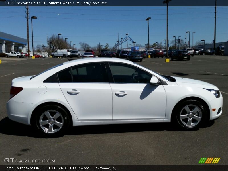 Summit White / Jet Black/Sport Red 2014 Chevrolet Cruze LT