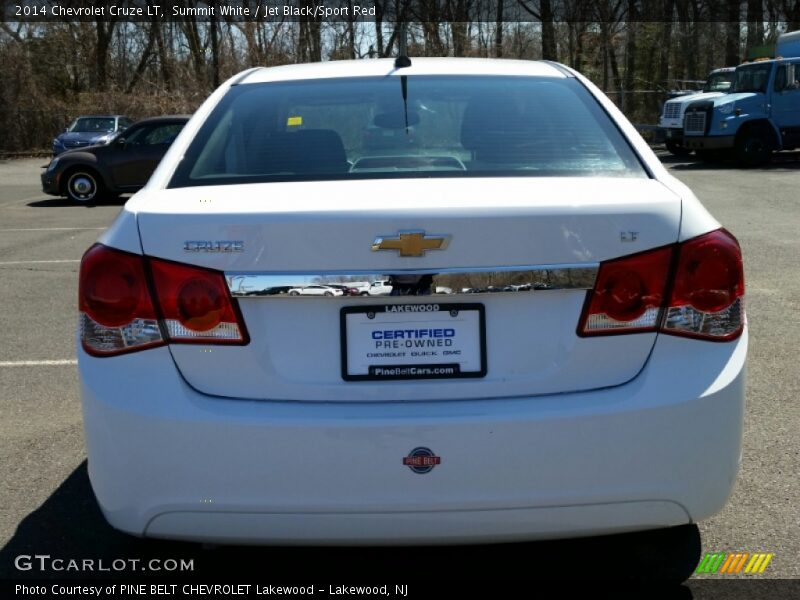 Summit White / Jet Black/Sport Red 2014 Chevrolet Cruze LT