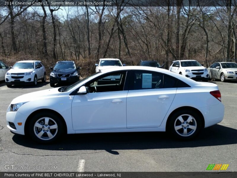 Summit White / Jet Black/Sport Red 2014 Chevrolet Cruze LT