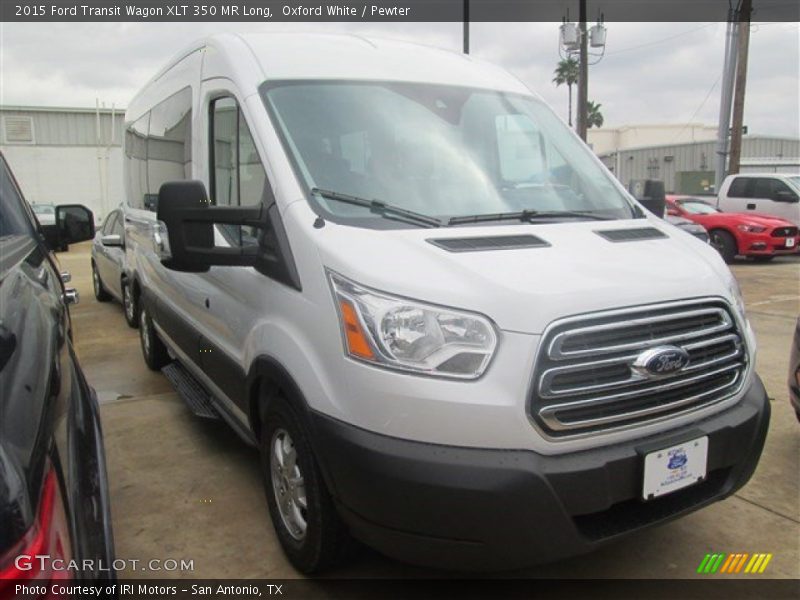 Oxford White / Pewter 2015 Ford Transit Wagon XLT 350 MR Long