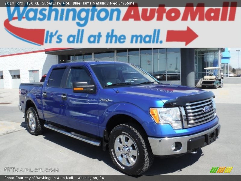 Blue Flame Metallic / Medium Stone 2010 Ford F150 XLT SuperCrew 4x4