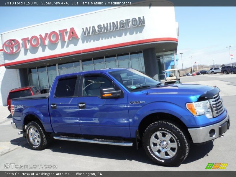 Blue Flame Metallic / Medium Stone 2010 Ford F150 XLT SuperCrew 4x4