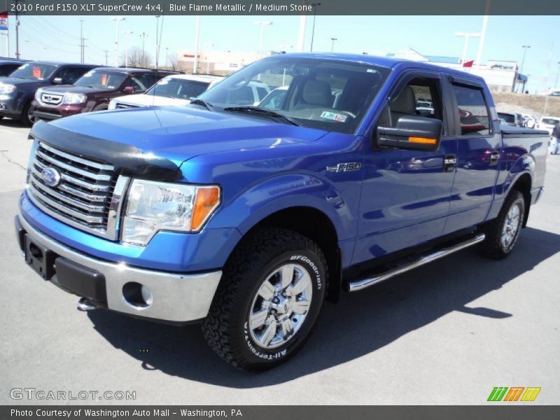 Blue Flame Metallic / Medium Stone 2010 Ford F150 XLT SuperCrew 4x4