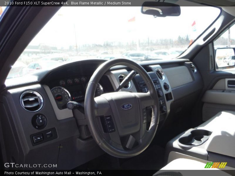 Blue Flame Metallic / Medium Stone 2010 Ford F150 XLT SuperCrew 4x4