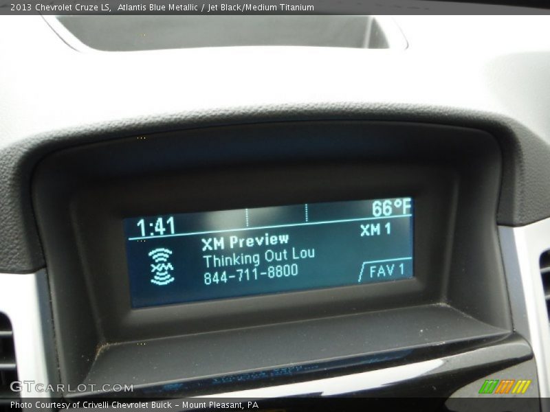 Atlantis Blue Metallic / Jet Black/Medium Titanium 2013 Chevrolet Cruze LS
