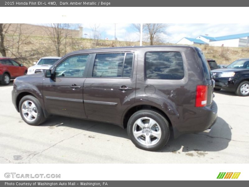 Dark Amber Metallic / Beige 2015 Honda Pilot EX-L 4WD