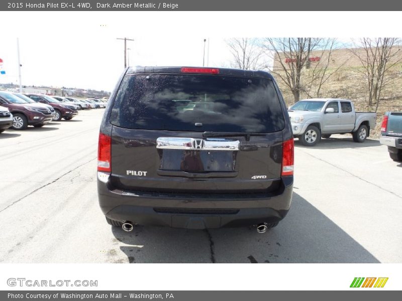 Dark Amber Metallic / Beige 2015 Honda Pilot EX-L 4WD