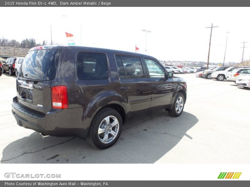 Dark Amber Metallic / Beige 2015 Honda Pilot EX-L 4WD