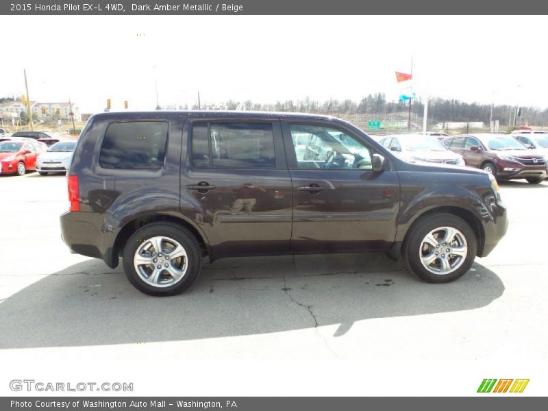 Dark Amber Metallic / Beige 2015 Honda Pilot EX-L 4WD