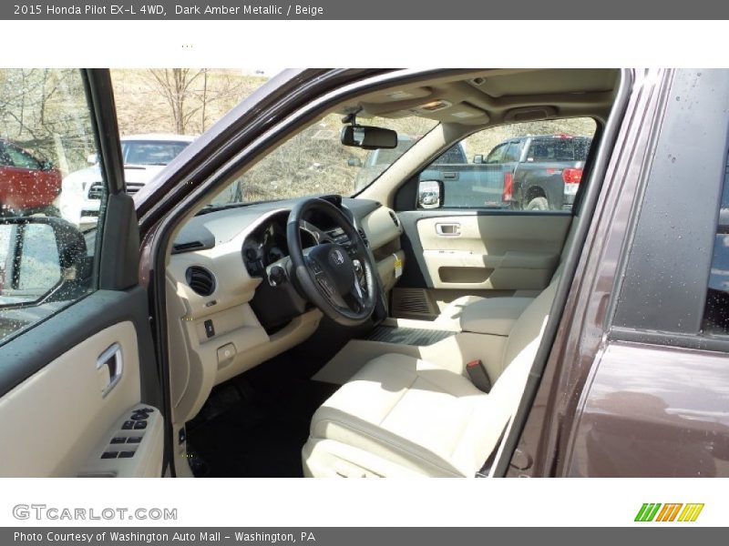 Dark Amber Metallic / Beige 2015 Honda Pilot EX-L 4WD