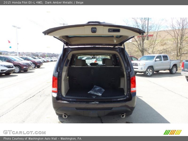Dark Amber Metallic / Beige 2015 Honda Pilot EX-L 4WD