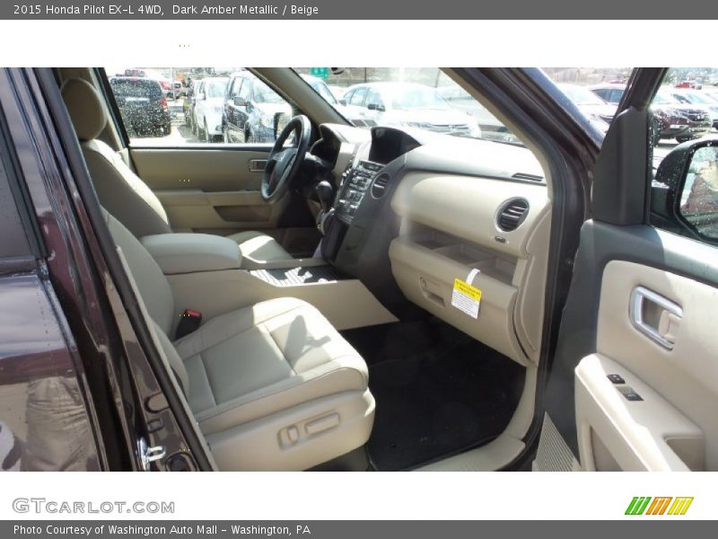 Dark Amber Metallic / Beige 2015 Honda Pilot EX-L 4WD