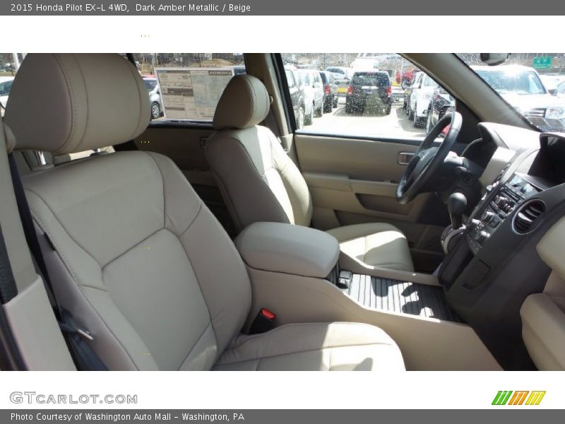 Dark Amber Metallic / Beige 2015 Honda Pilot EX-L 4WD