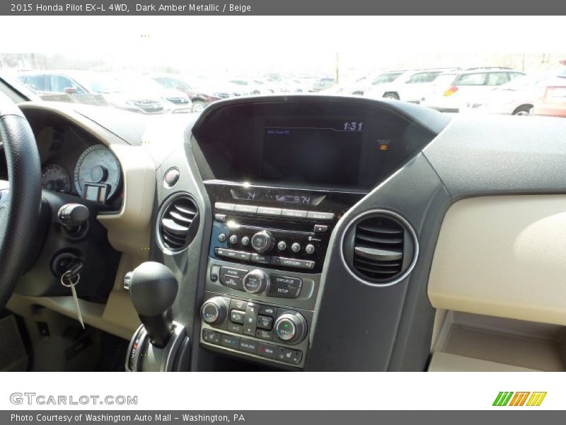 Dark Amber Metallic / Beige 2015 Honda Pilot EX-L 4WD