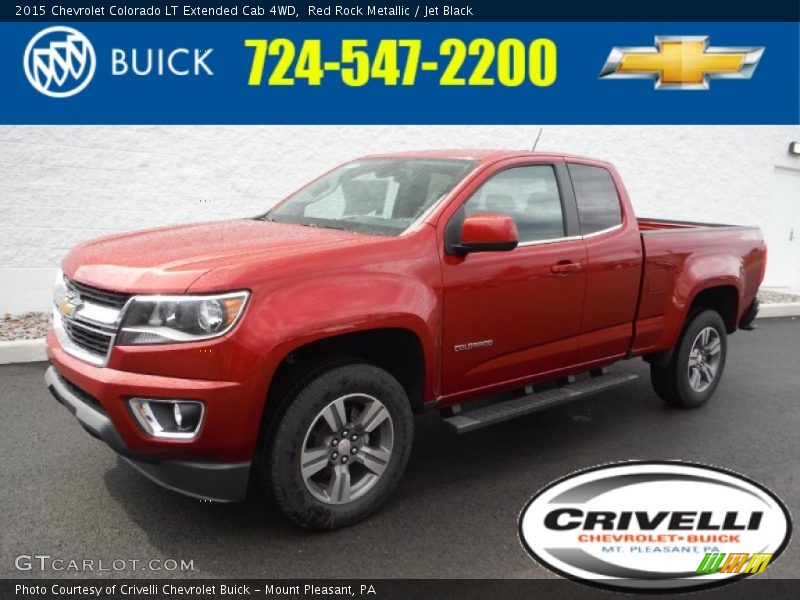 Red Rock Metallic / Jet Black 2015 Chevrolet Colorado LT Extended Cab 4WD