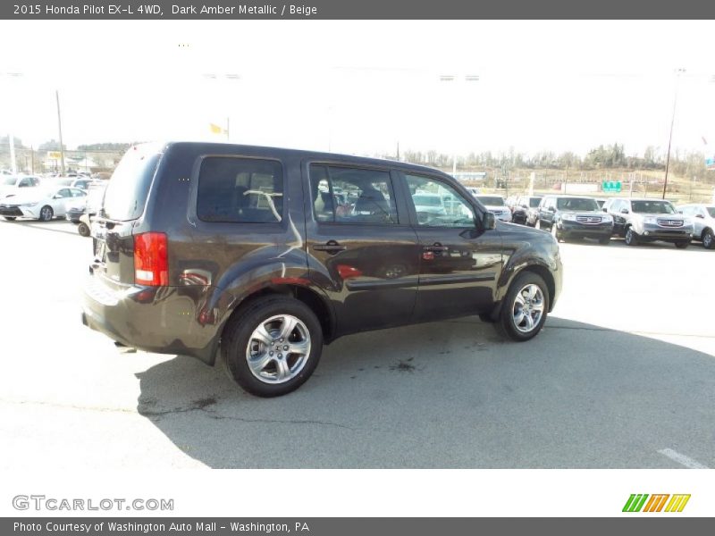 Dark Amber Metallic / Beige 2015 Honda Pilot EX-L 4WD