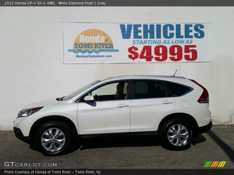 White Diamond Pearl / Gray 2012 Honda CR-V EX-L 4WD