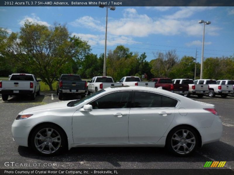 Bellanova White Pearl / Taupe 2012 Acura TL 3.7 SH-AWD Advance