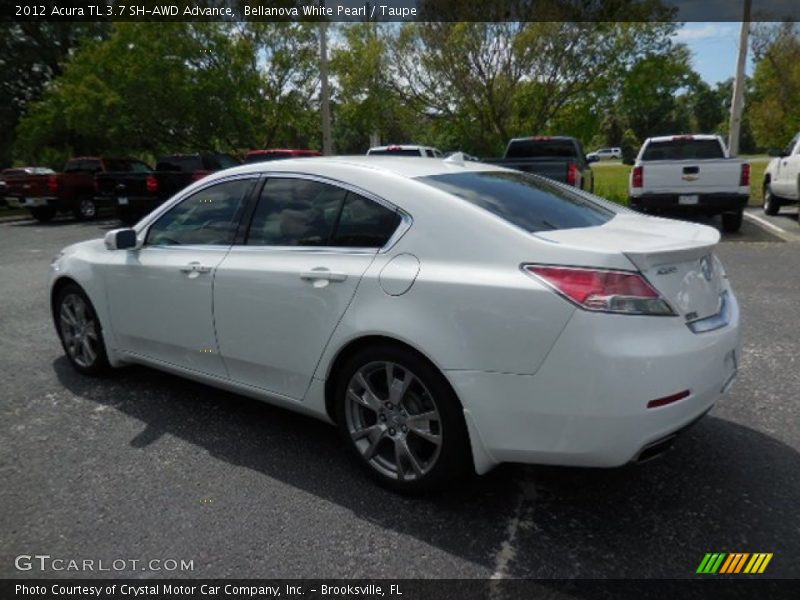 Bellanova White Pearl / Taupe 2012 Acura TL 3.7 SH-AWD Advance