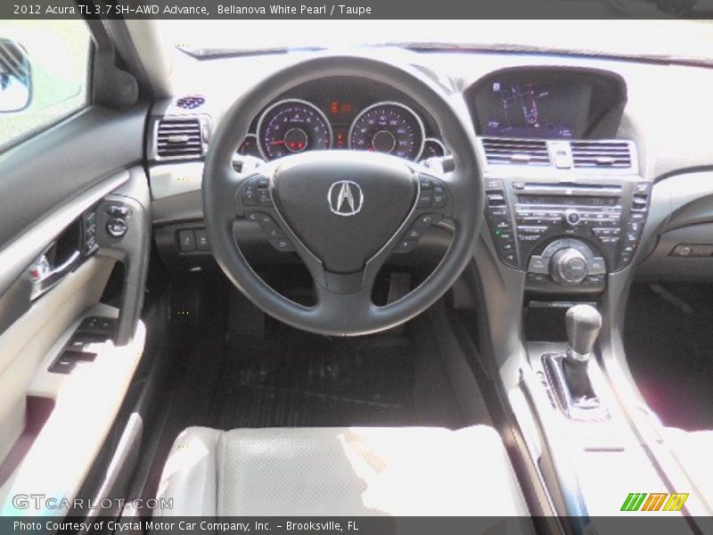 Bellanova White Pearl / Taupe 2012 Acura TL 3.7 SH-AWD Advance