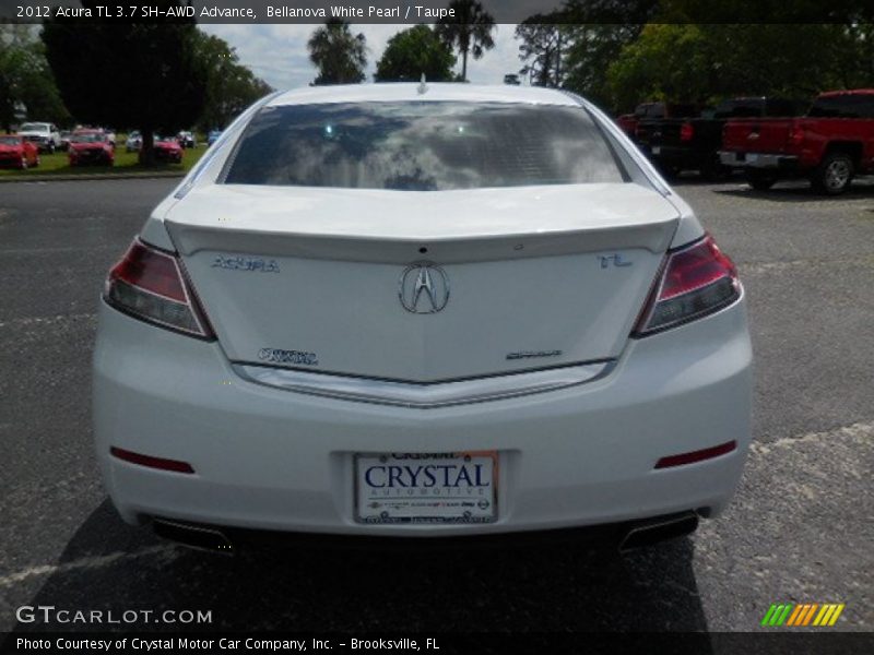 Bellanova White Pearl / Taupe 2012 Acura TL 3.7 SH-AWD Advance
