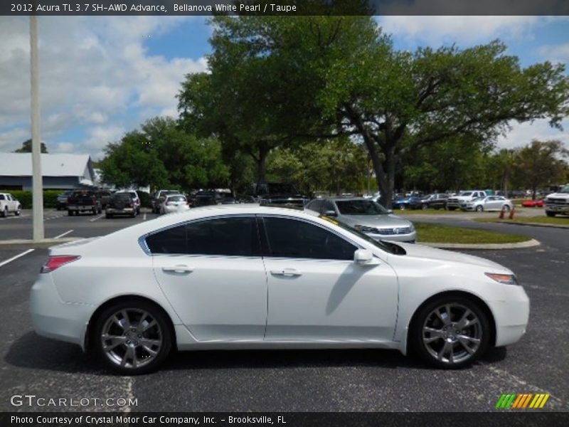 Bellanova White Pearl / Taupe 2012 Acura TL 3.7 SH-AWD Advance