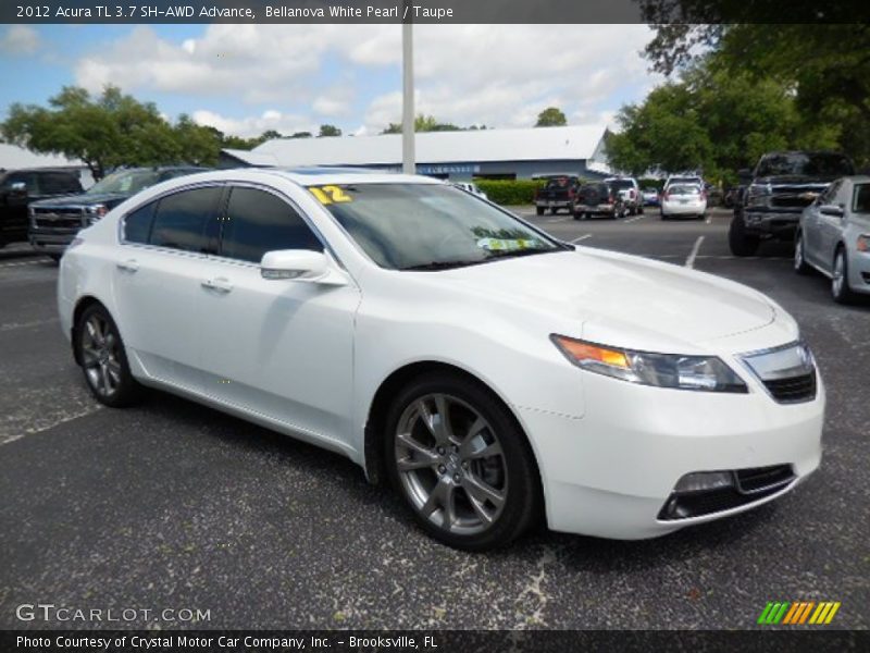 Bellanova White Pearl / Taupe 2012 Acura TL 3.7 SH-AWD Advance