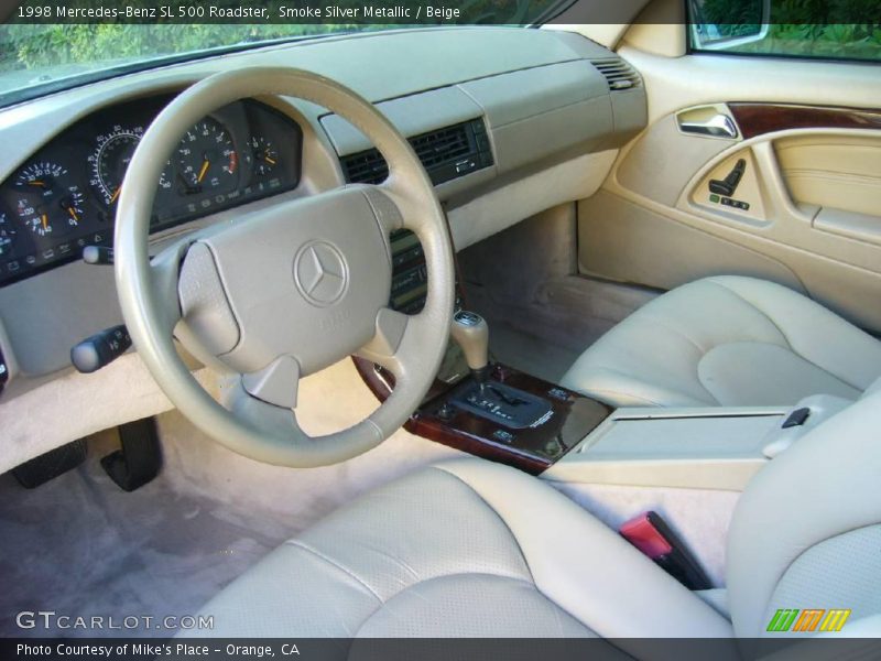Smoke Silver Metallic / Beige 1998 Mercedes-Benz SL 500 Roadster