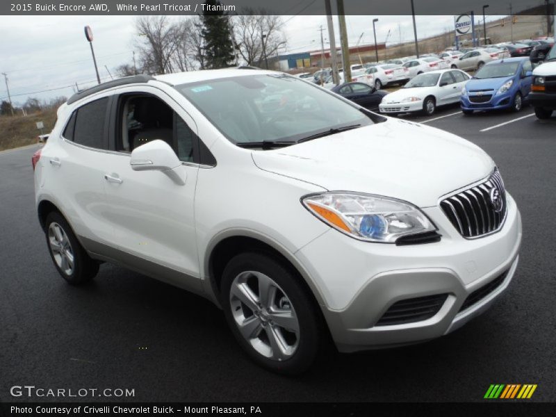 White Pearl Tricoat / Titanium 2015 Buick Encore AWD
