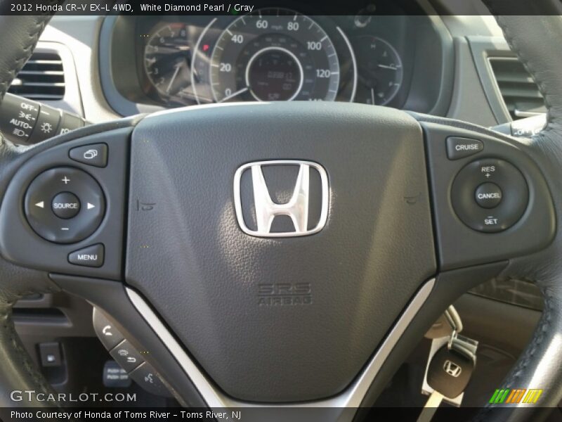 White Diamond Pearl / Gray 2012 Honda CR-V EX-L 4WD