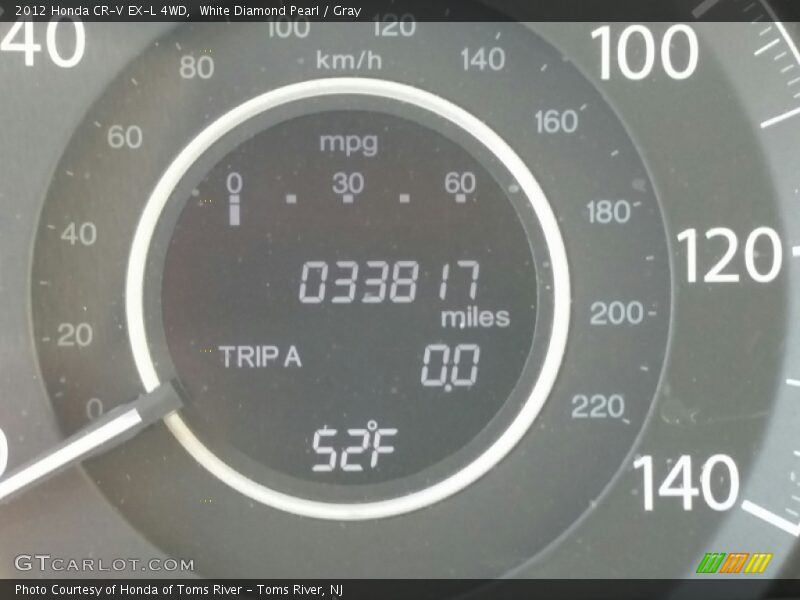 White Diamond Pearl / Gray 2012 Honda CR-V EX-L 4WD