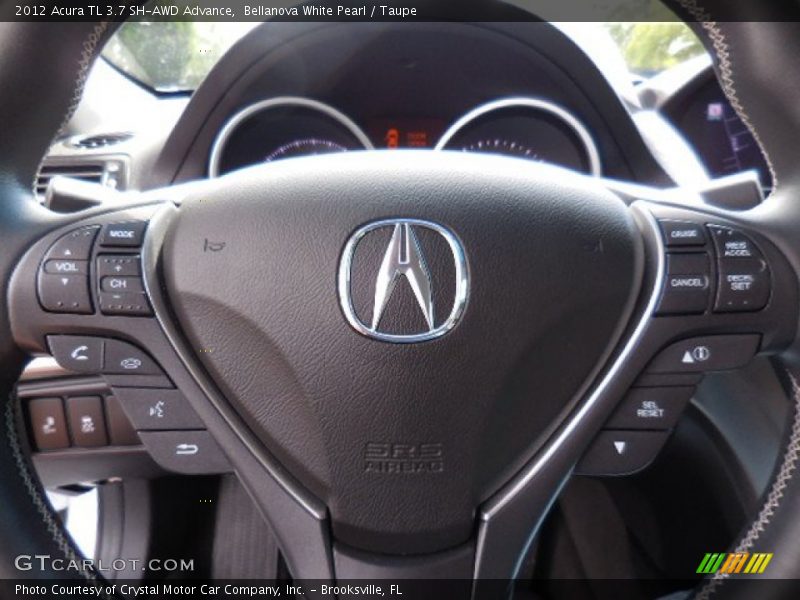 Bellanova White Pearl / Taupe 2012 Acura TL 3.7 SH-AWD Advance