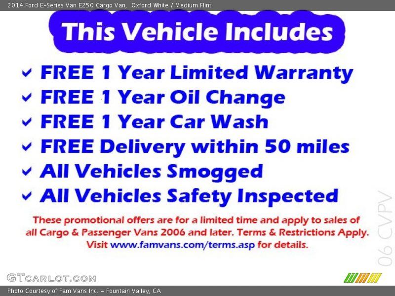 Oxford White / Medium Flint 2014 Ford E-Series Van E250 Cargo Van