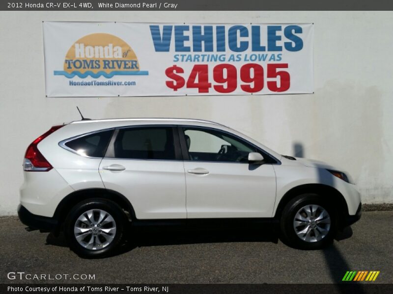 White Diamond Pearl / Gray 2012 Honda CR-V EX-L 4WD