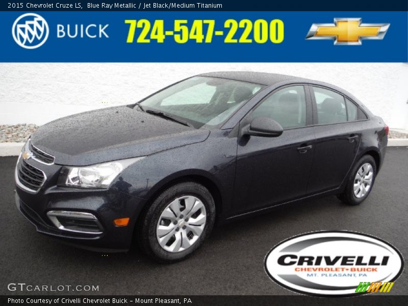 Blue Ray Metallic / Jet Black/Medium Titanium 2015 Chevrolet Cruze LS