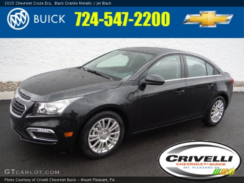 Black Granite Metallic / Jet Black 2015 Chevrolet Cruze Eco