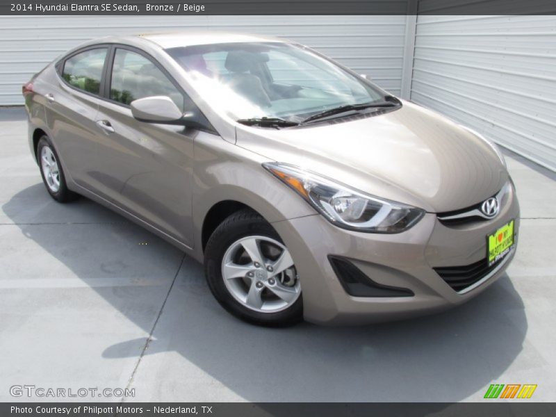 Bronze / Beige 2014 Hyundai Elantra SE Sedan