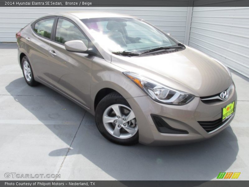 Bronze / Beige 2014 Hyundai Elantra SE Sedan