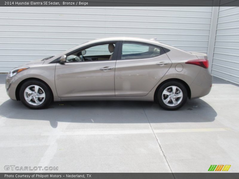 Bronze / Beige 2014 Hyundai Elantra SE Sedan