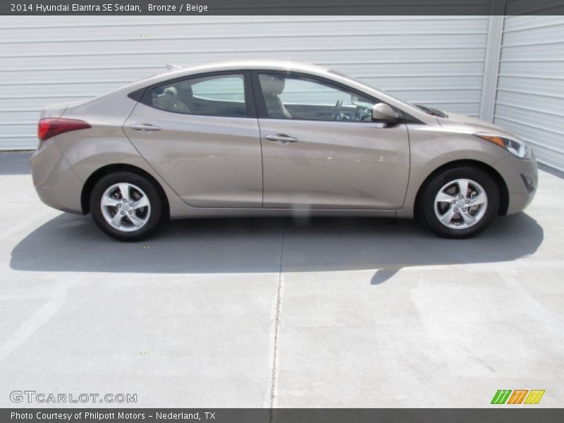 Bronze / Beige 2014 Hyundai Elantra SE Sedan