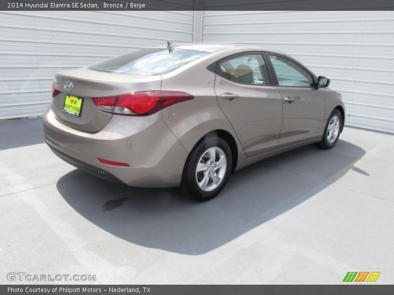 Bronze / Beige 2014 Hyundai Elantra SE Sedan