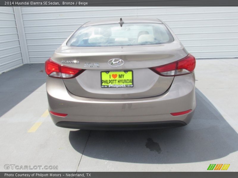 Bronze / Beige 2014 Hyundai Elantra SE Sedan