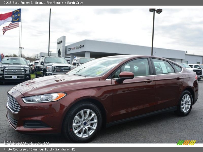 Bronze Fire Metallic / Earth Gray 2015 Ford Fusion S