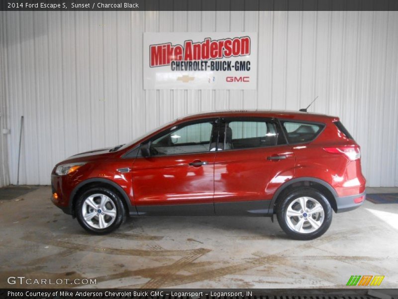 Sunset / Charcoal Black 2014 Ford Escape S