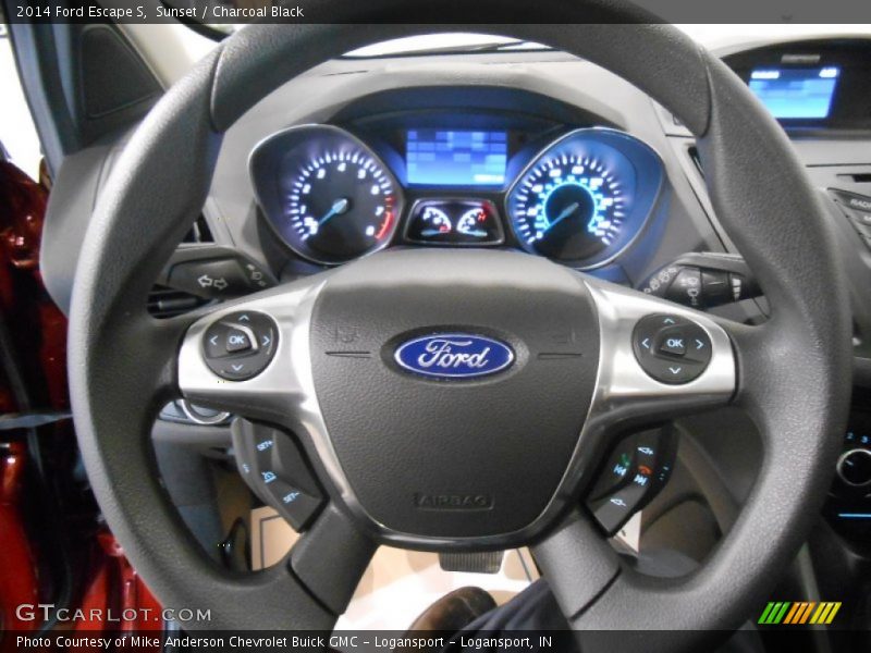 Sunset / Charcoal Black 2014 Ford Escape S