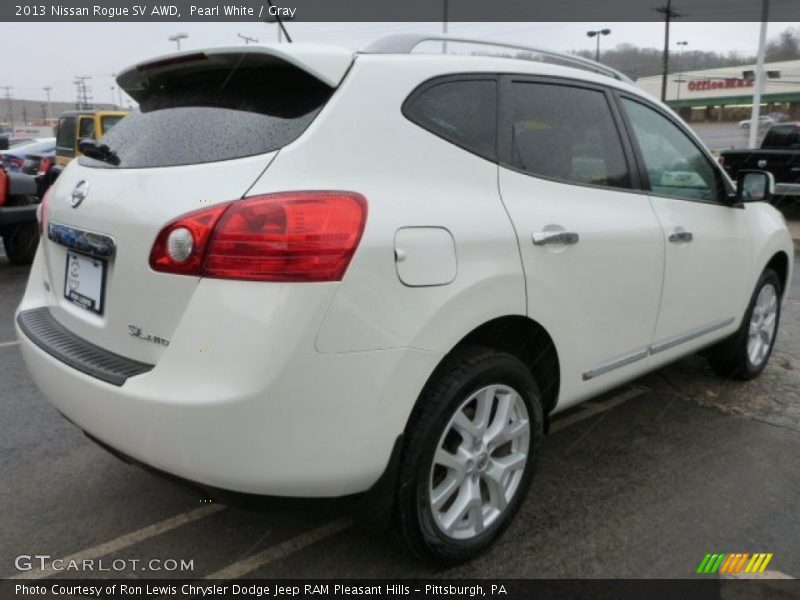 Pearl White / Gray 2013 Nissan Rogue SV AWD